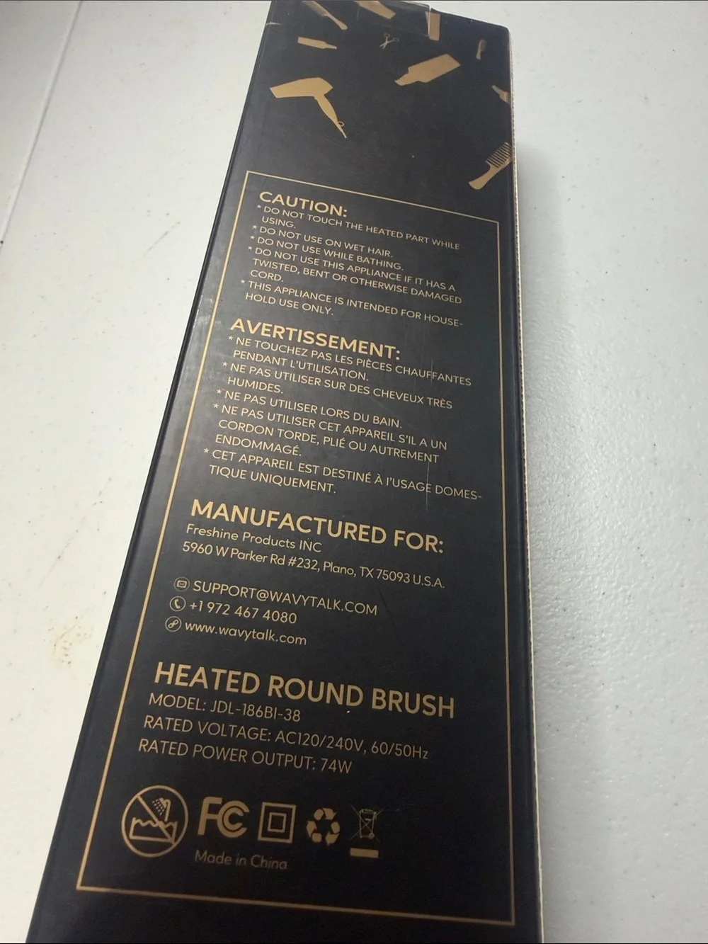Heated Round Brush - Black & Gold